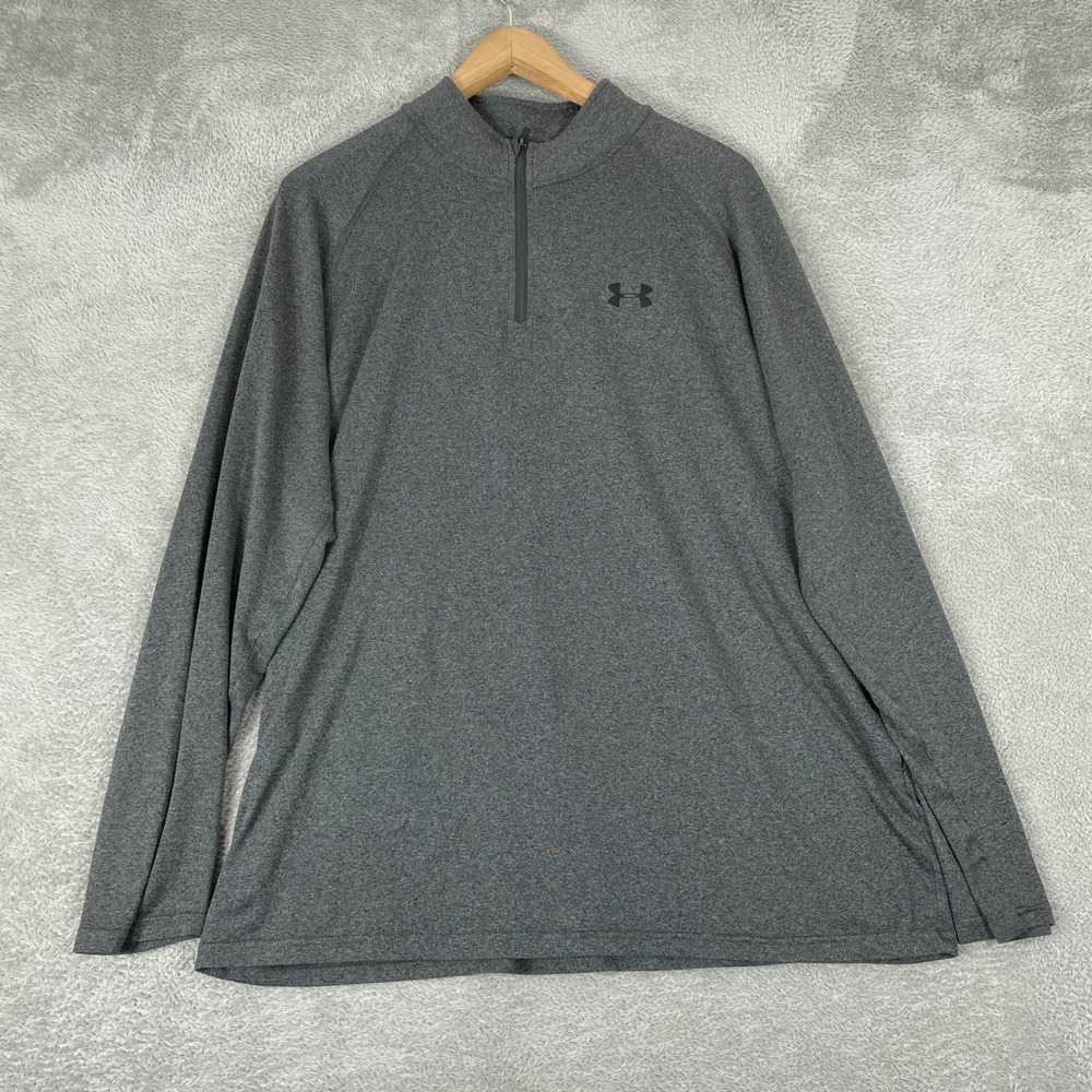 Under Armour Pullover Mens Large Gray HeatGear Loose Fit Performance Athletic
